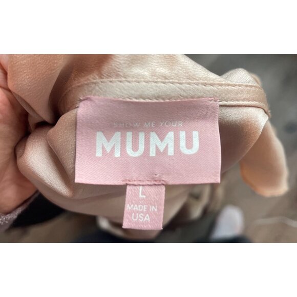 Show Me Your Mumu Champagne Gold Ruffle Maxi Dress Size L Fairy Goddess Romantic - Picture 8 of 10